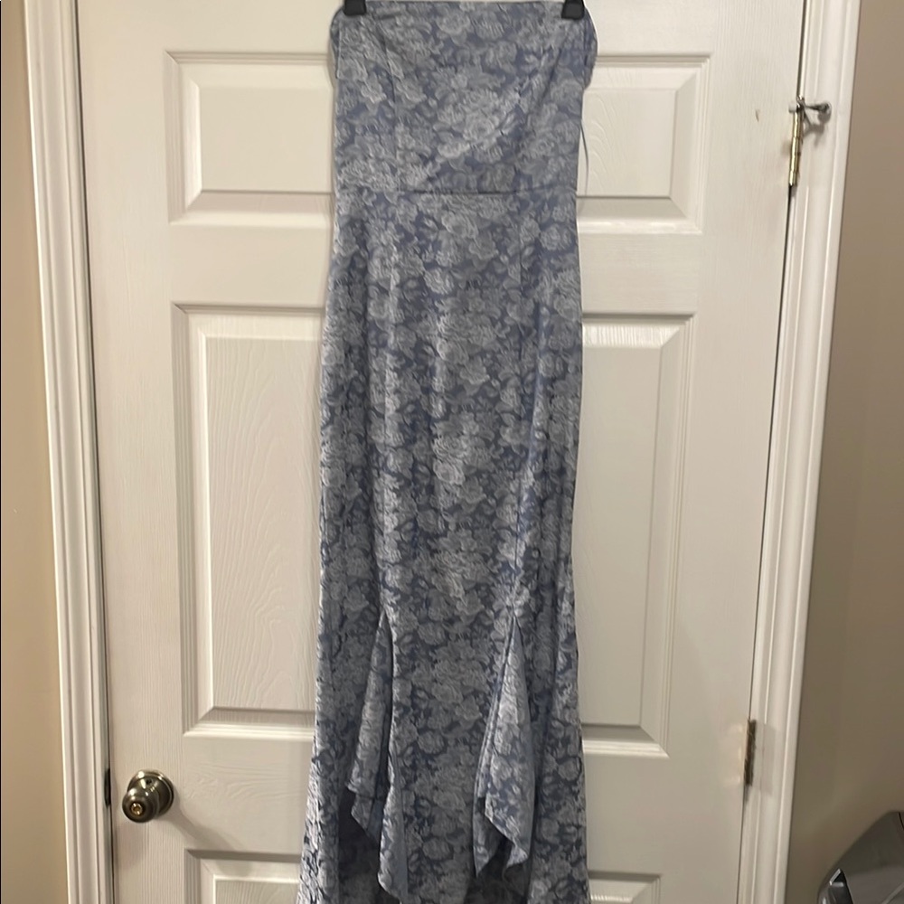 Elegant Blue Lace Maxi Skirt